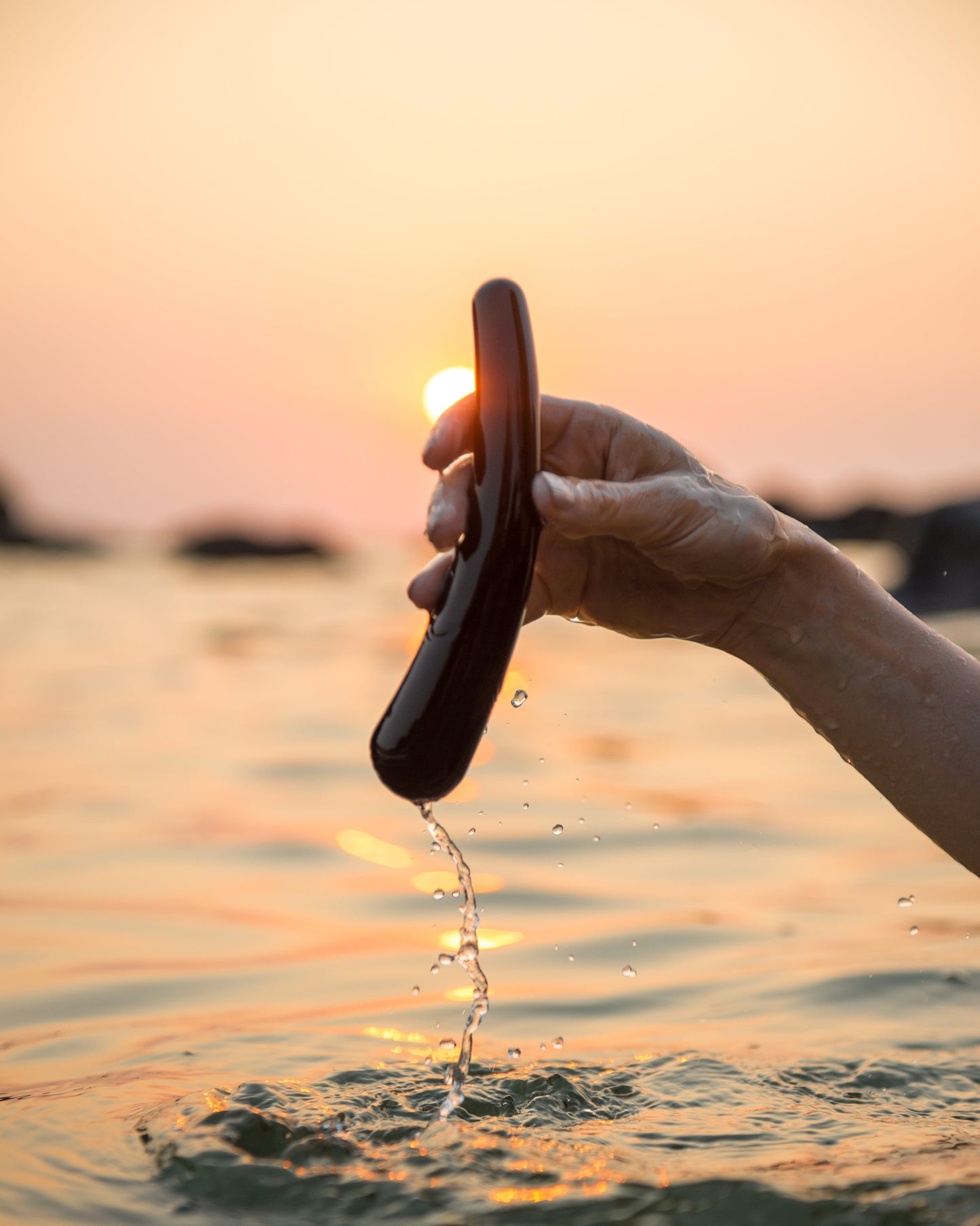 Raven Curve obsidian kristall dildo